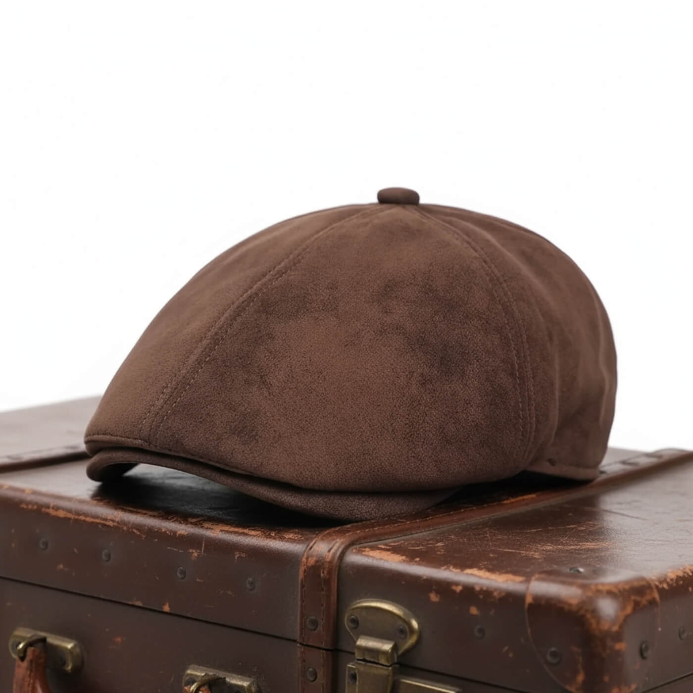 Berretto Newsboy in Pelle Scamosciata | ATENE