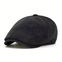 Berretto Newsboy in Pelle Scamosciata | ATENE