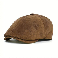 Berretto Newsboy in Pelle Scamosciata | ATENE
