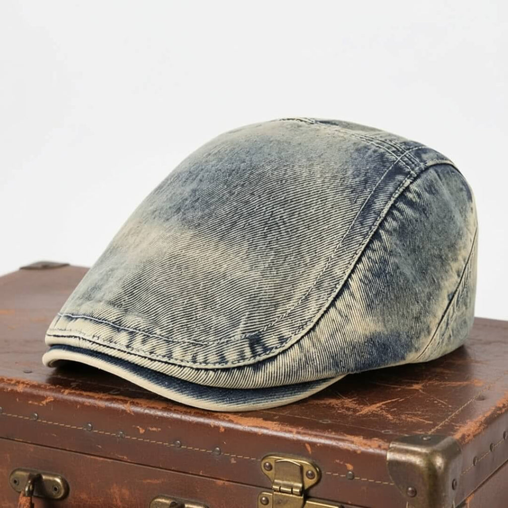 Denim Washed Flat Cap | LEXINGTON