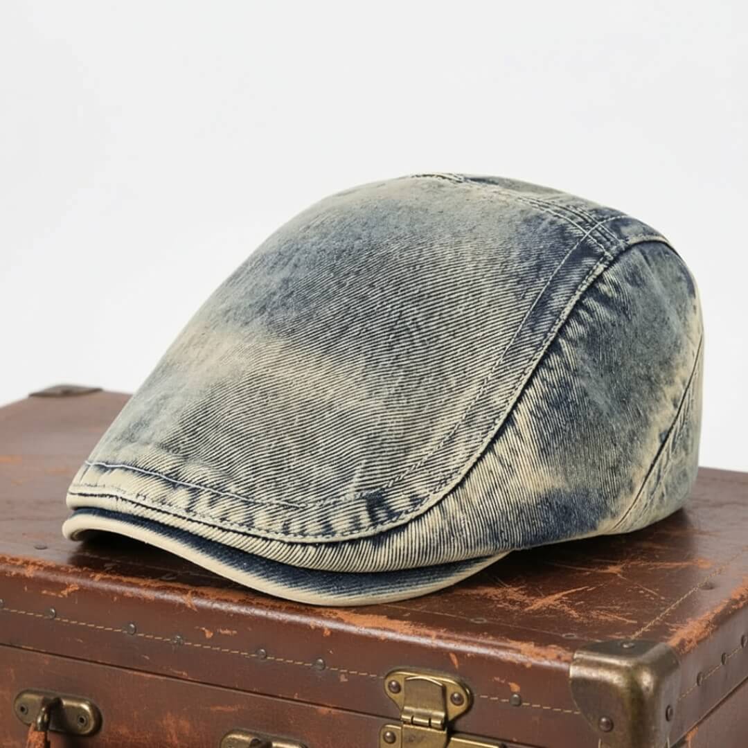 Denim Washed Flat Cap | LEXINGTON
