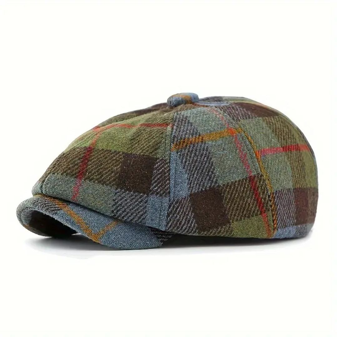 TOLEDO Checkered Wool Blend Newsboy Cap