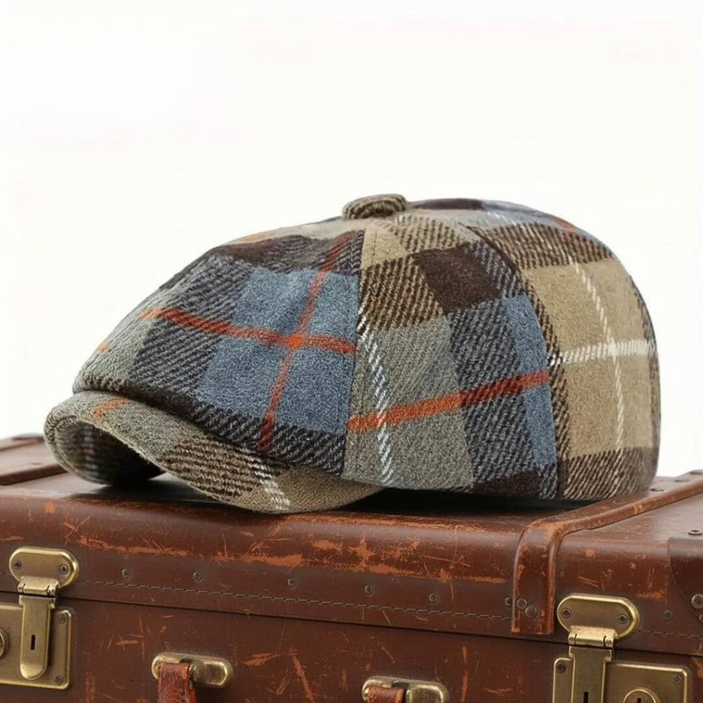TOLEDO Checkered Wool Blend Newsboy Cap