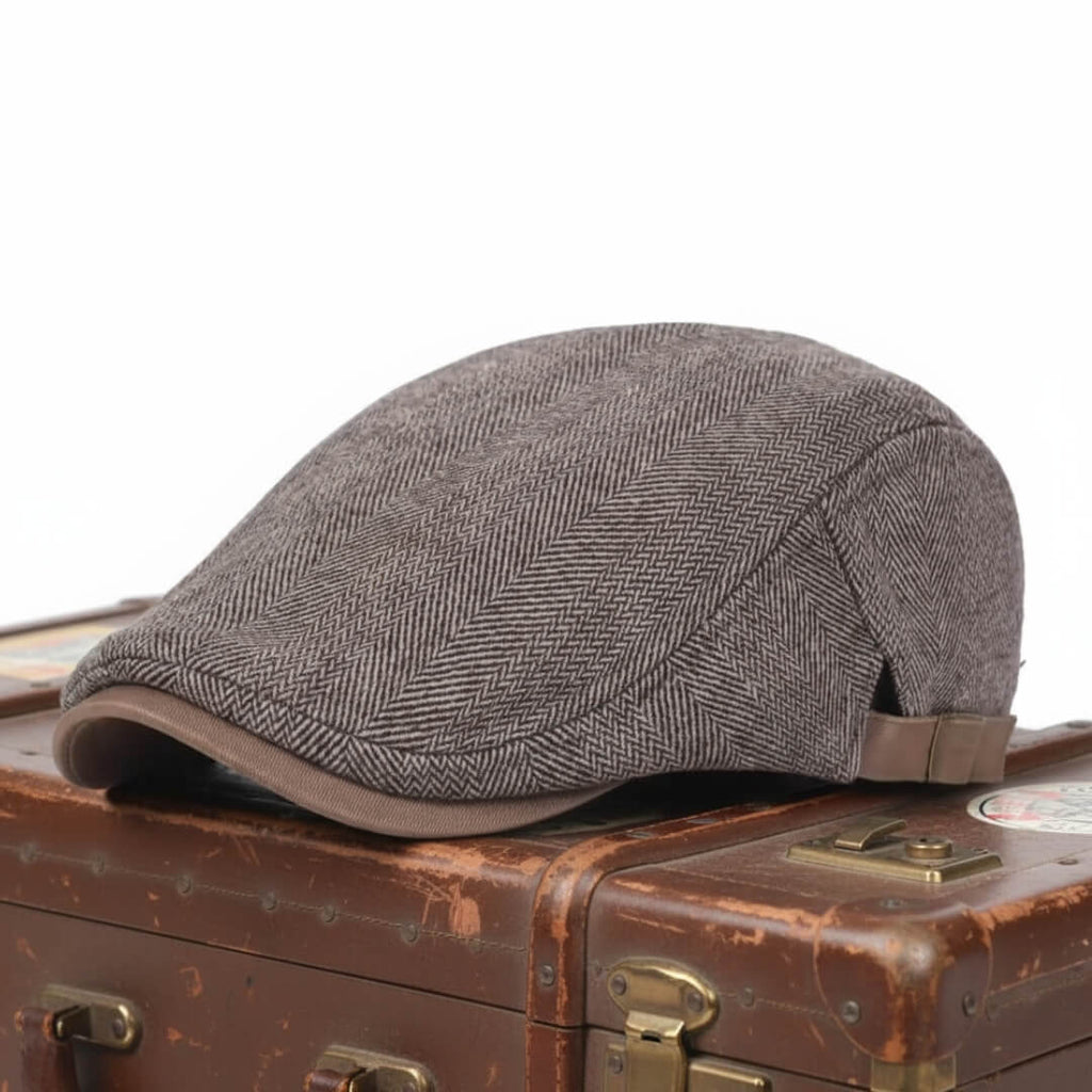 Wool Houndstooth Flat Cap | SCOTTSDALE
