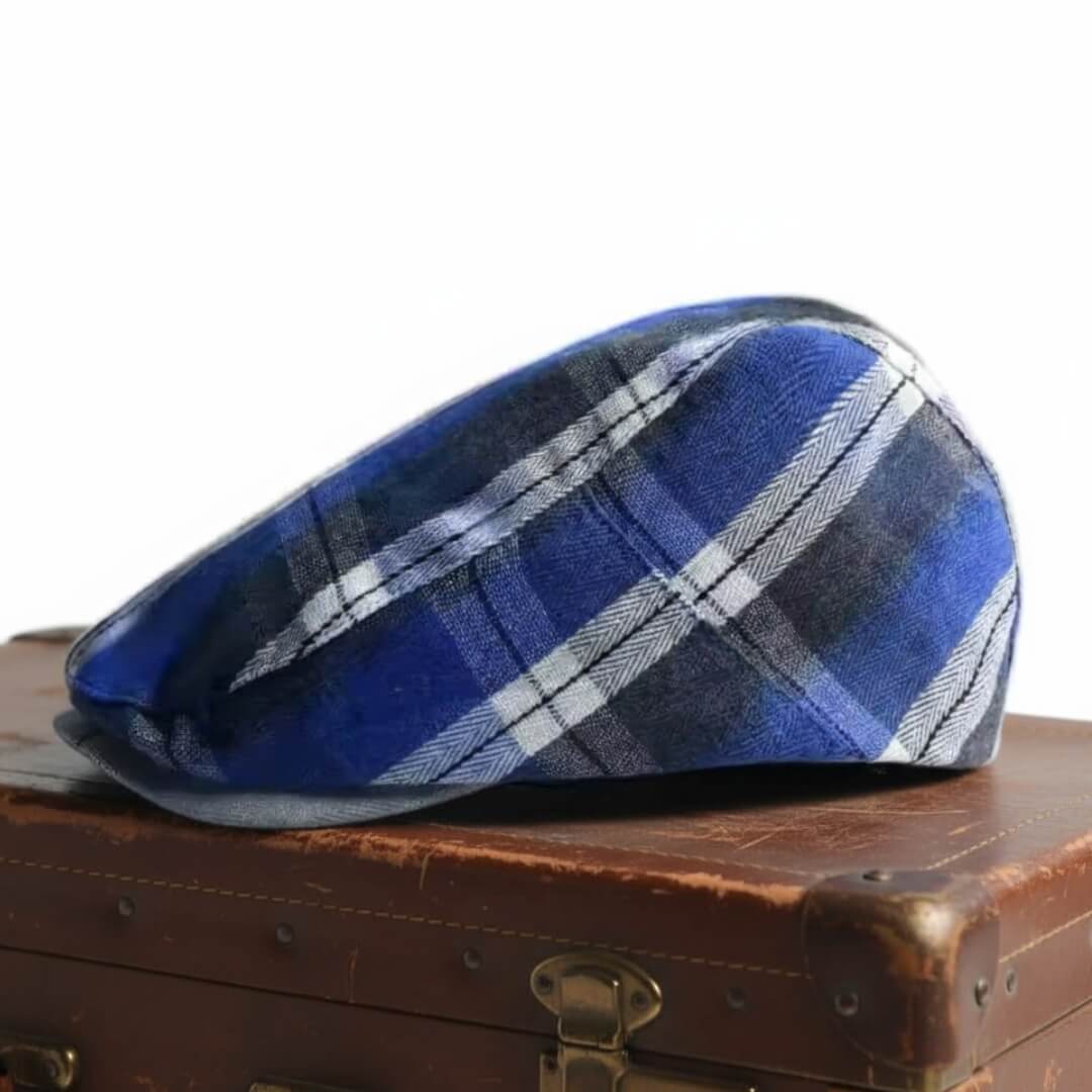 Montgomery Checkered Cotton Flat Cap