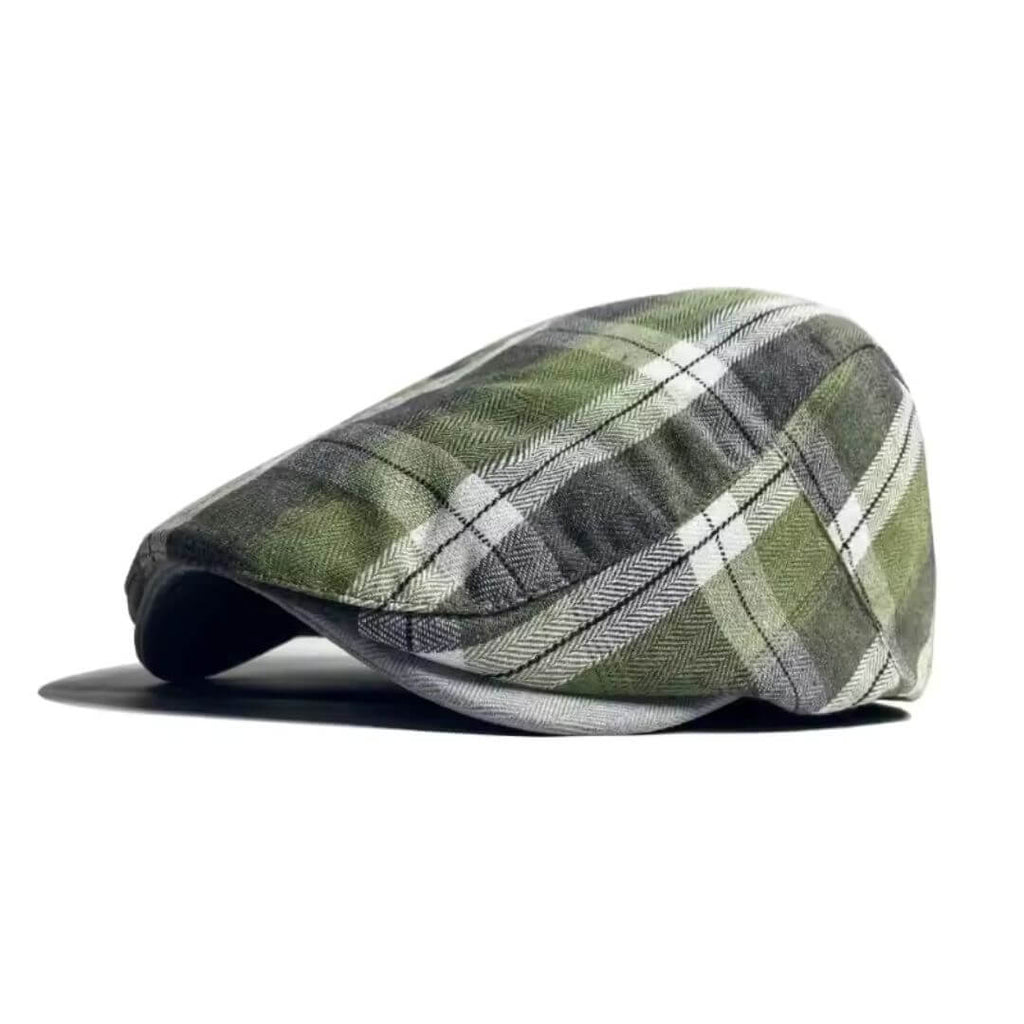 Montgomery Checkered Cotton Flat Cap