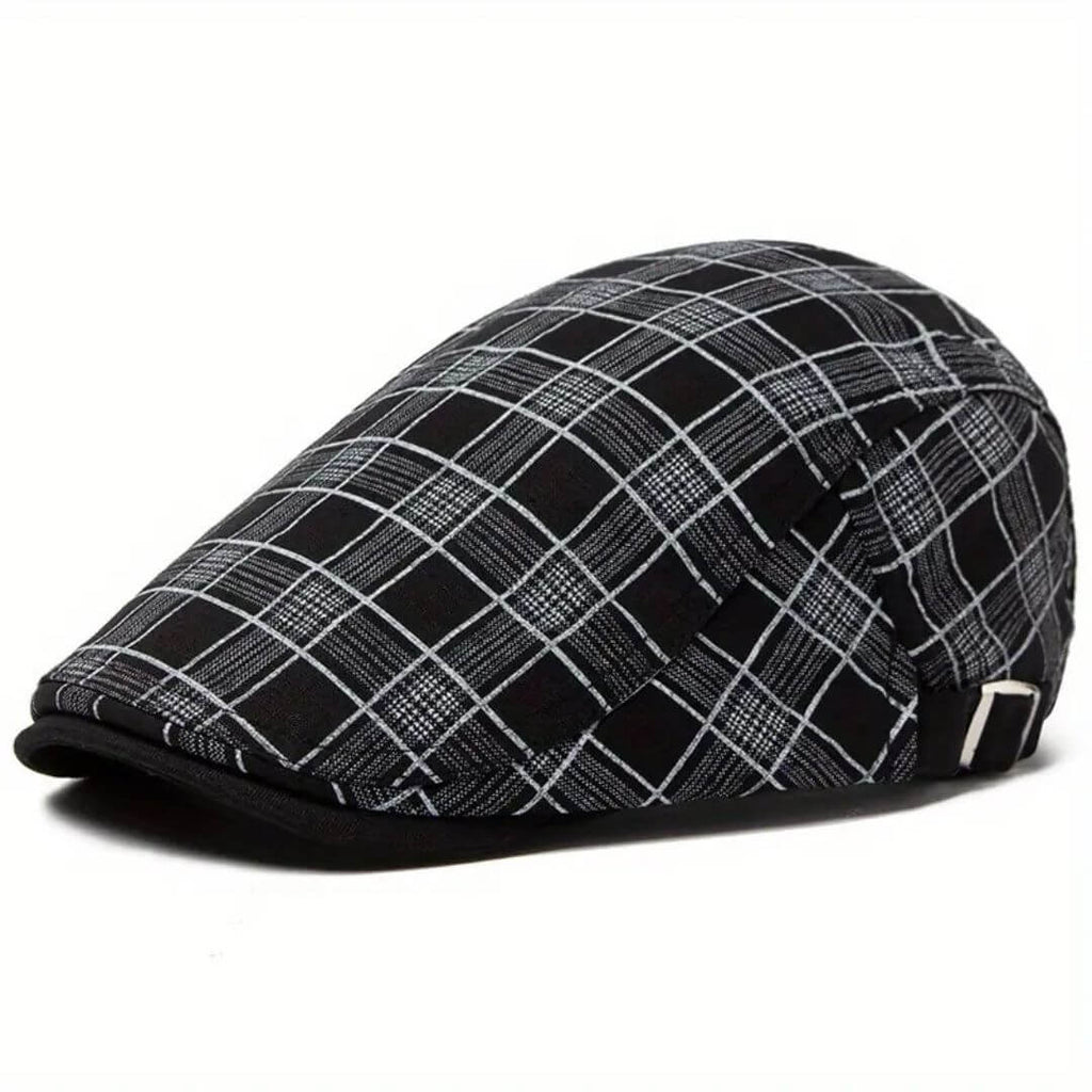 Berretto Piatto a Quadri in Lino e Cotone | WELLINGTON