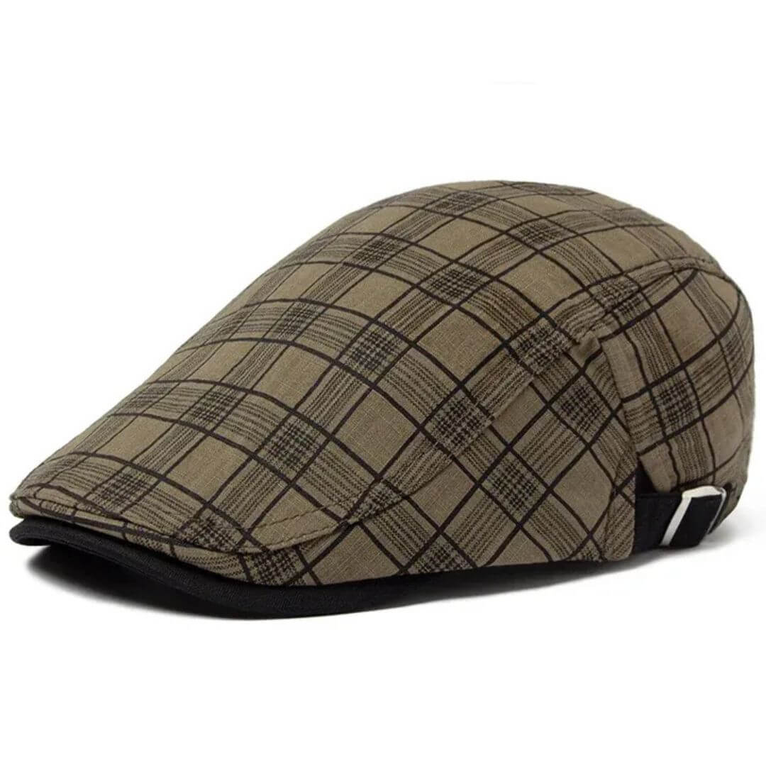 Berretto Piatto a Quadri in Lino e Cotone | WELLINGTON