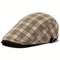 Berretto Piatto a Quadri in Lino e Cotone | WELLINGTON