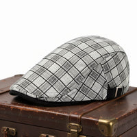 Berretto Piatto a Quadri in Lino e Cotone | WELLINGTON