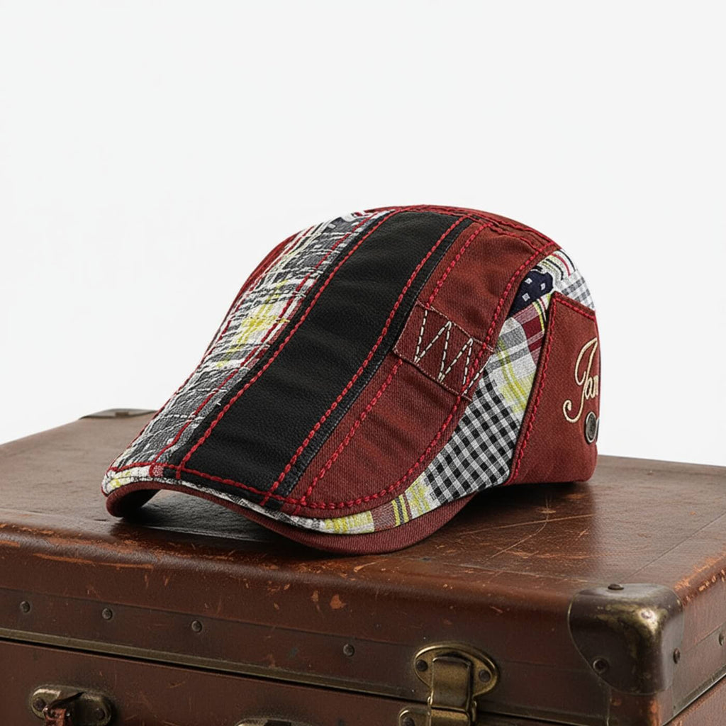 DELTA Patchwork Cotton Flat Cap