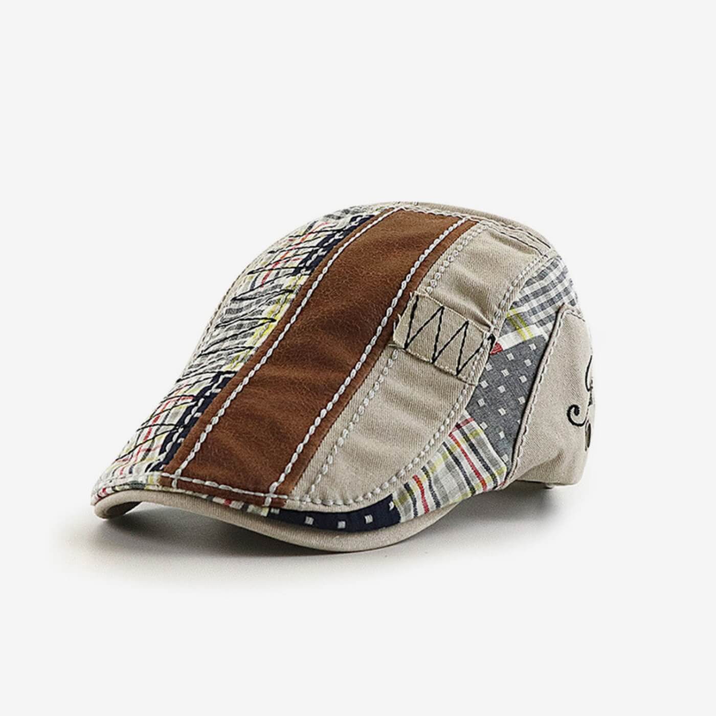 DELTA Patchwork Cotton Flat Cap