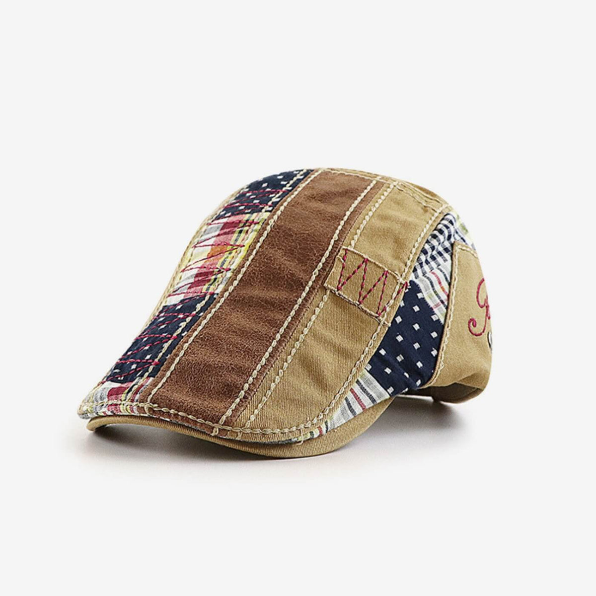 DELTA Patchwork Cotton Flat Cap
