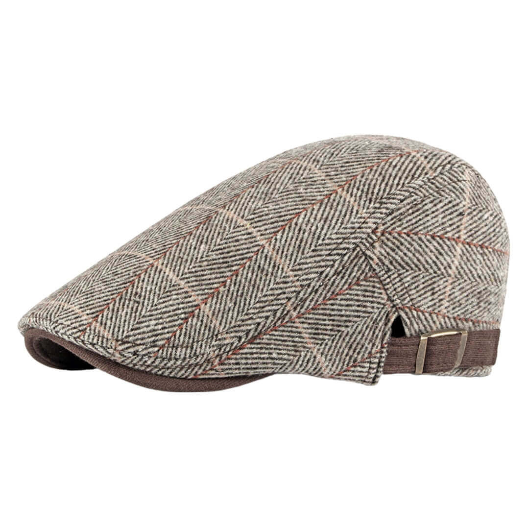 Cappello Piatto in Cotone a Motivo Spina di Pesce | LAWTON