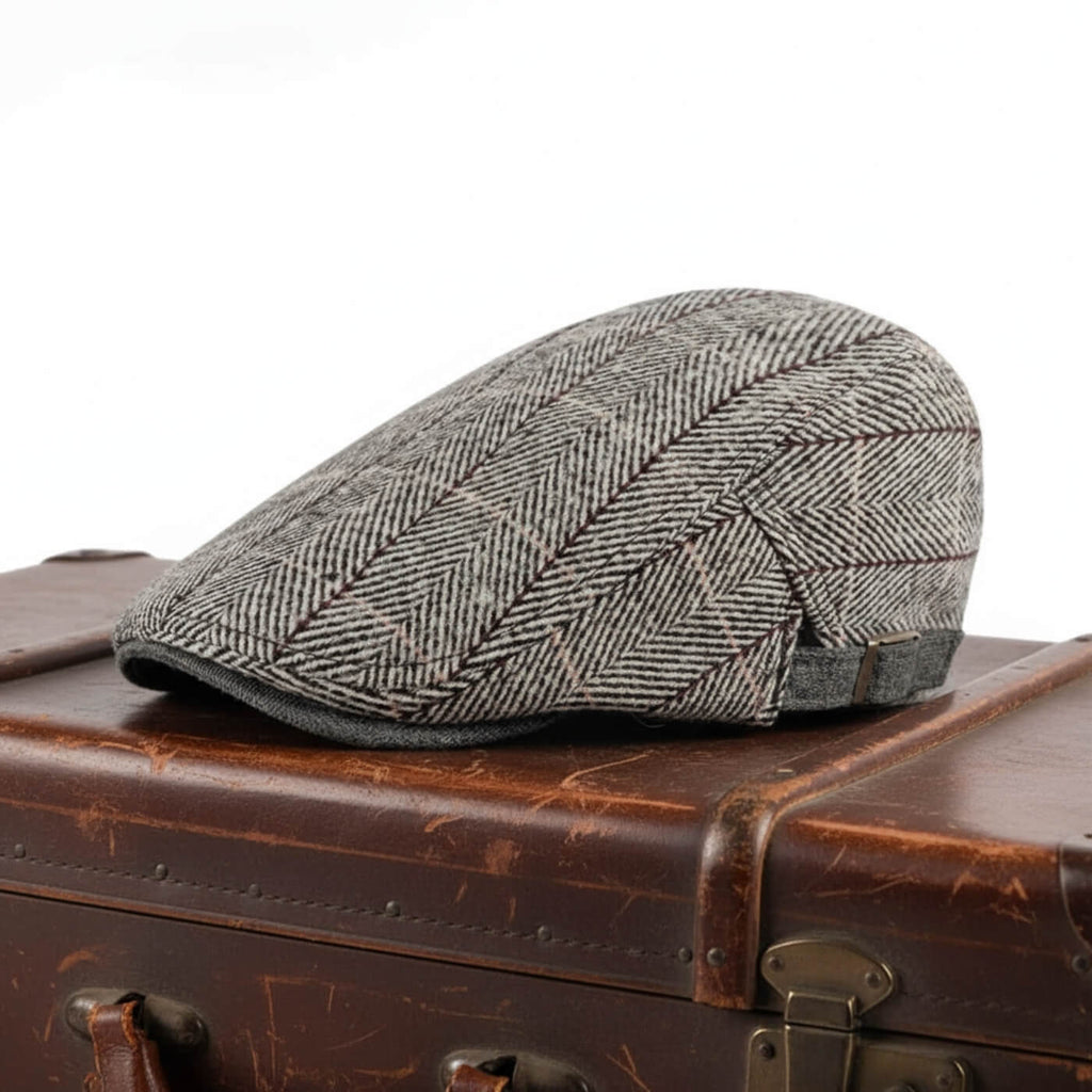 Cappello Piatto in Cotone a Motivo Spina di Pesce | LAWTON