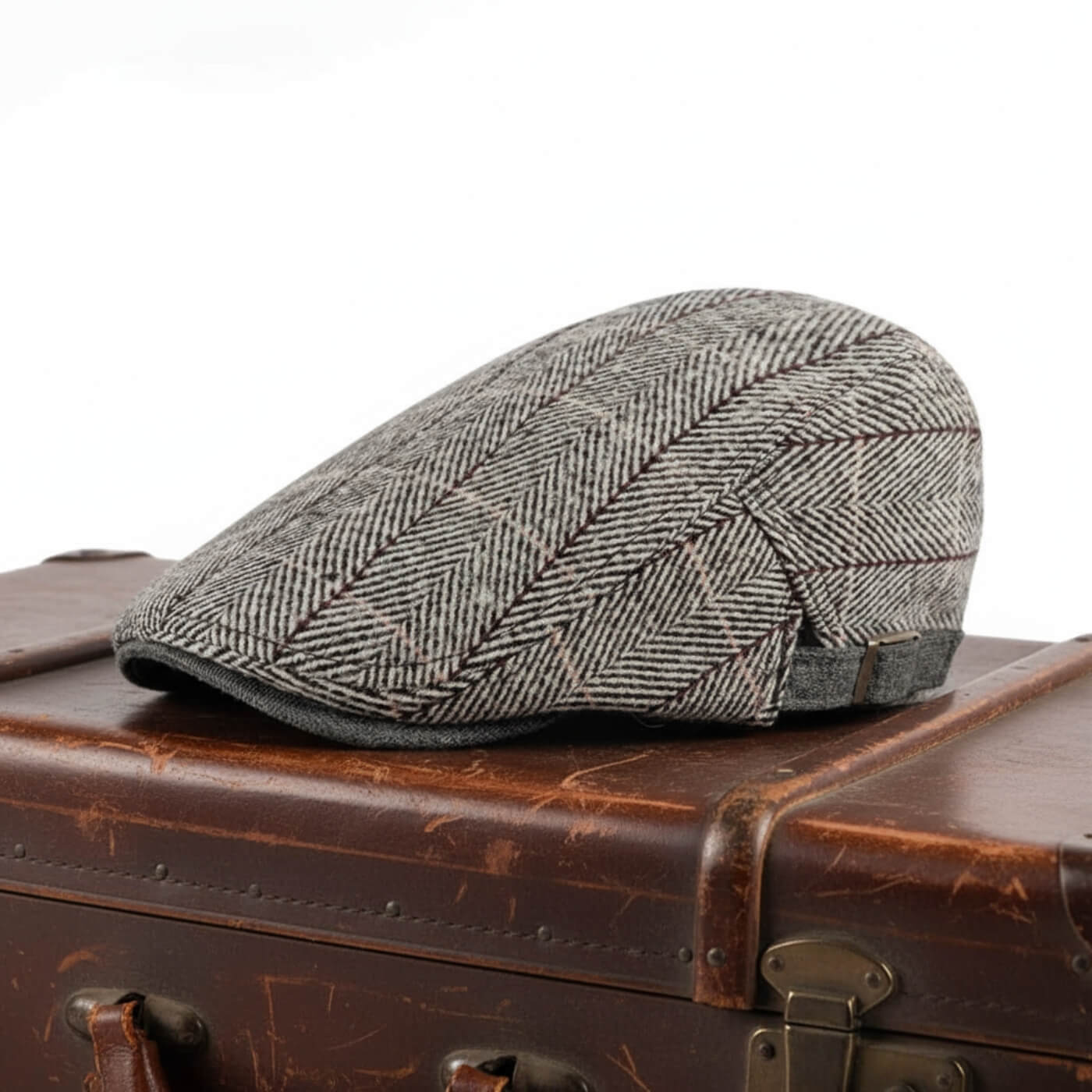 Cappello Piatto in Cotone a Motivo Spina di Pesce | LAWTON