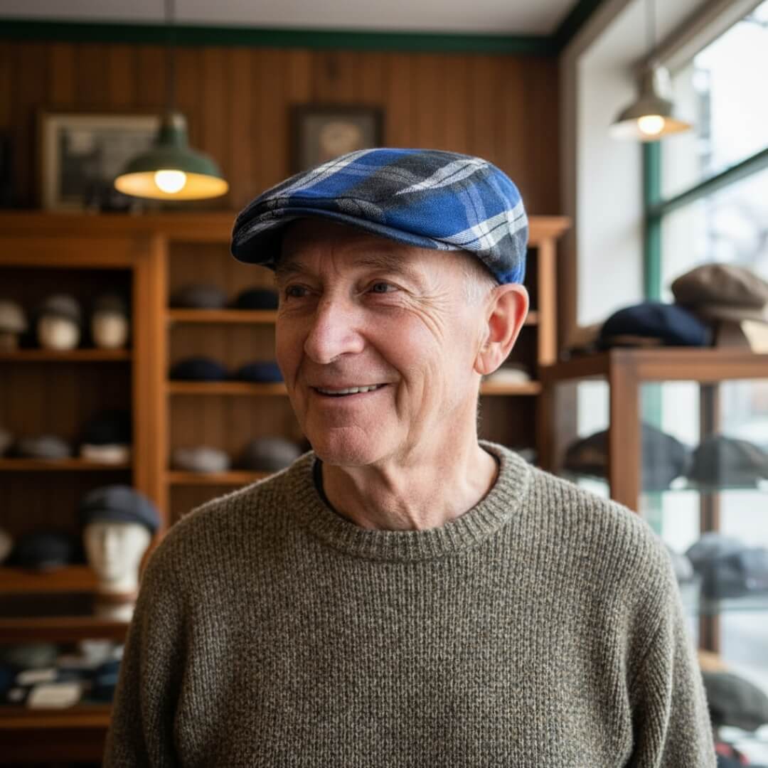 Montgomery Checkered Cotton Flat Cap