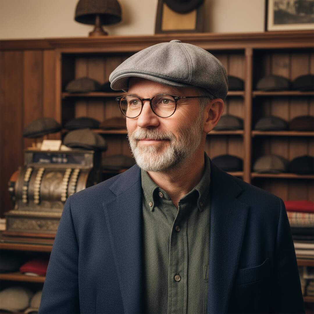 Monaco Flat Hat in Linen Blend