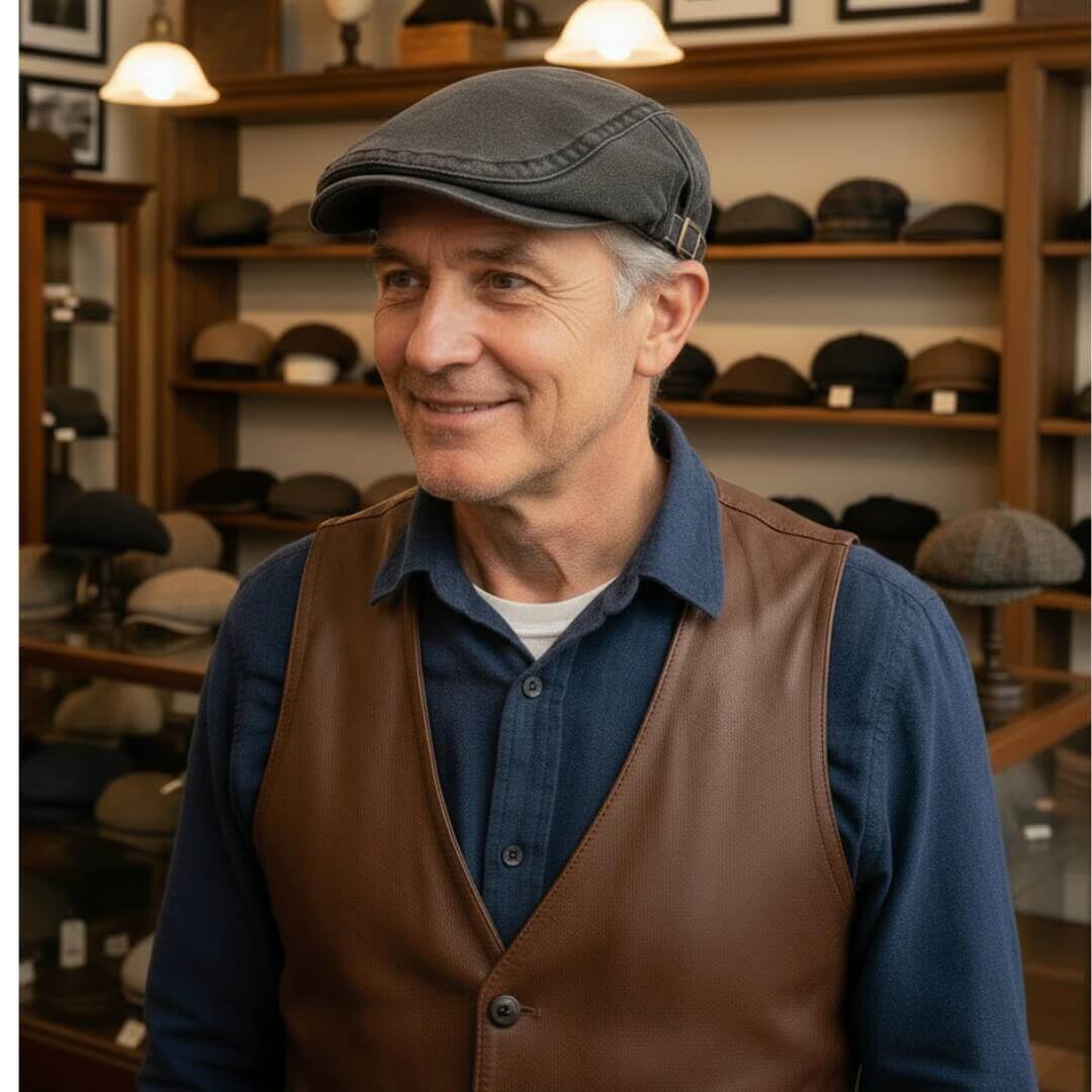 Denim Washed Flat Cap | DALLAS