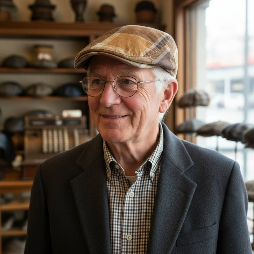 Cappello Piatto Quadri in Cotone | SCRANTON