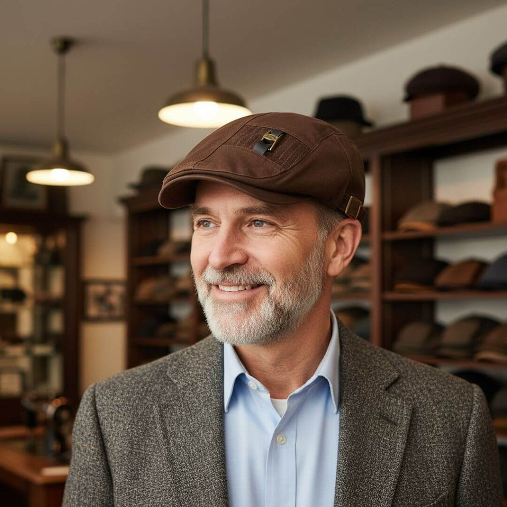 Cappello Piatto in Cotone Twill | HARTFORD" can be rewritten as "HARTFORD Twill Cotton Flat Cap.