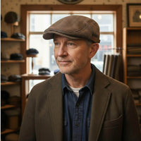 Wool Houndstooth Flat Cap | SCOTTSDALE