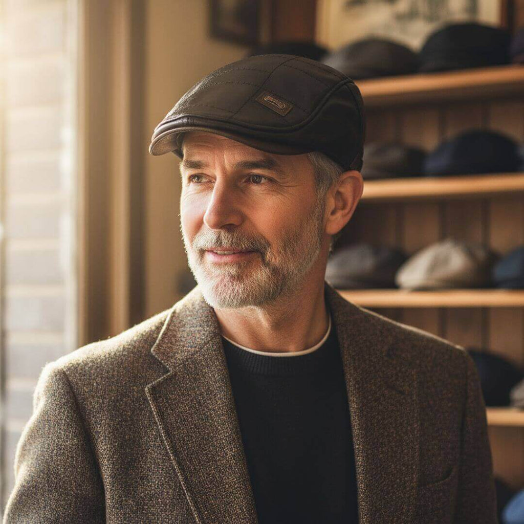 Columbus Vegan Leather Flat Hat