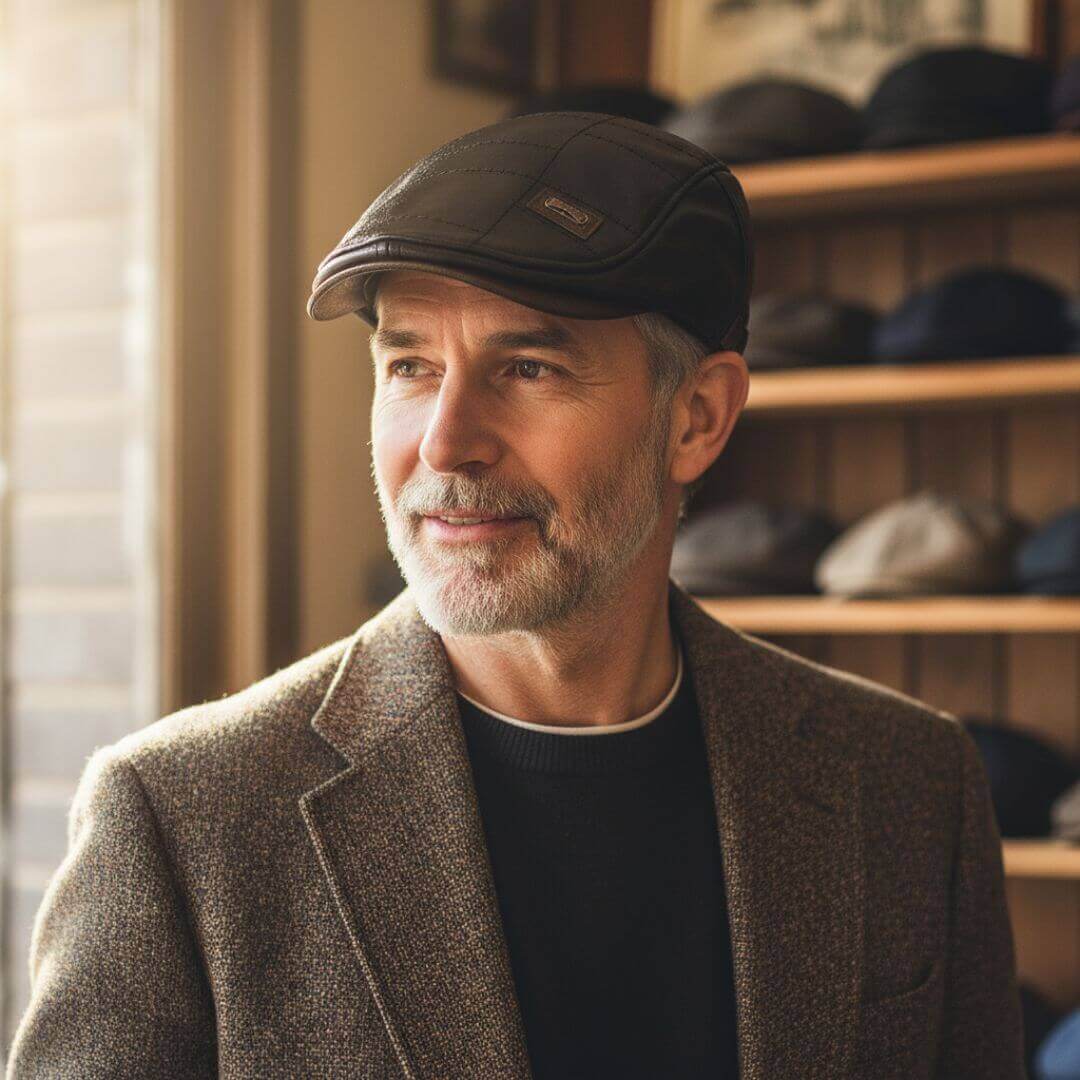 Columbus Vegan Leather Flat Hat