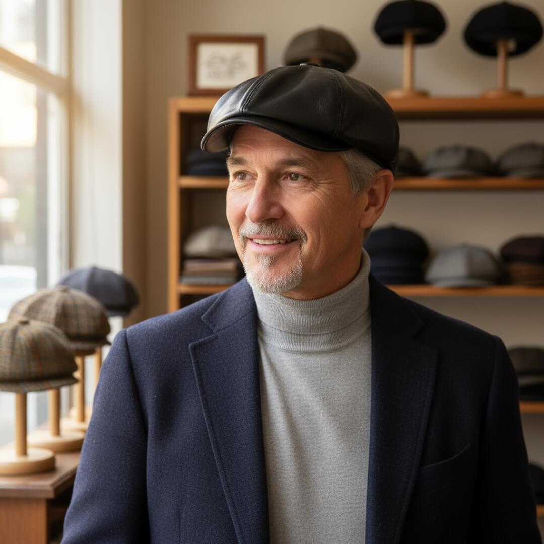 Monaco Pelle Cappello Piatto