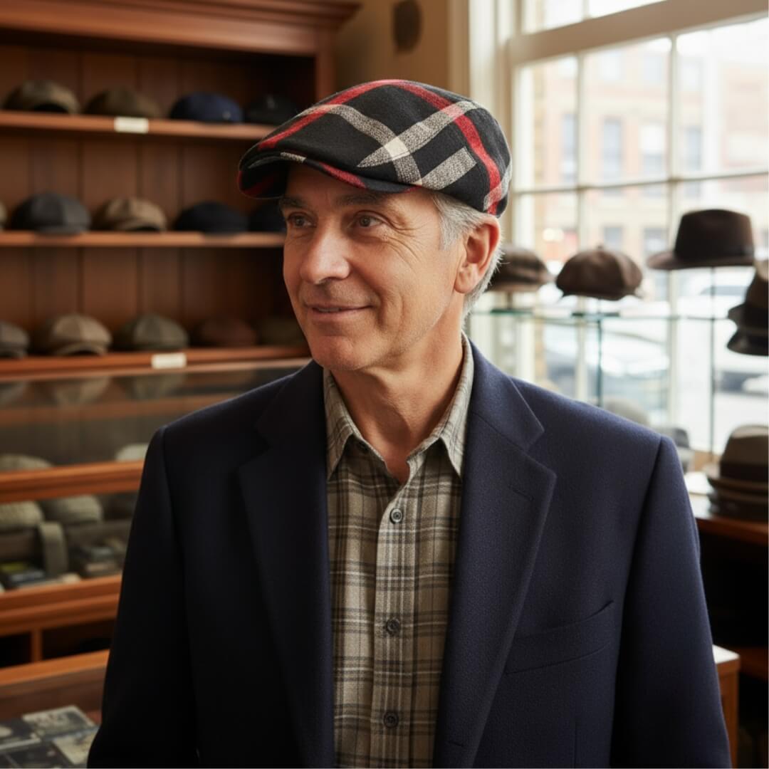 Cappello Piatto Quadri in Cotone | ROSCOE